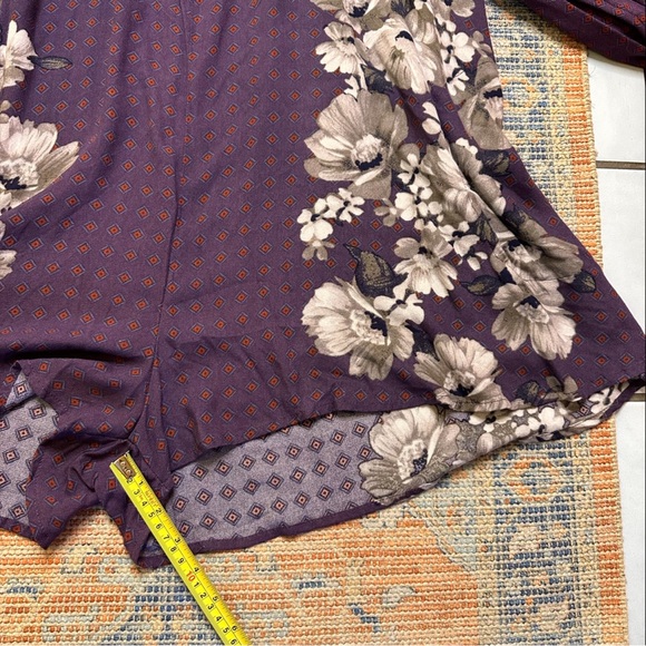 NWT Free People Sunset Boulevard Floral Romper Oversized Small Purple/White - Picture 10 of 12